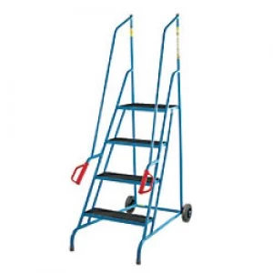 image of FORT Dock Step Ladder 4 Steps Blue Capacity: 150 kg