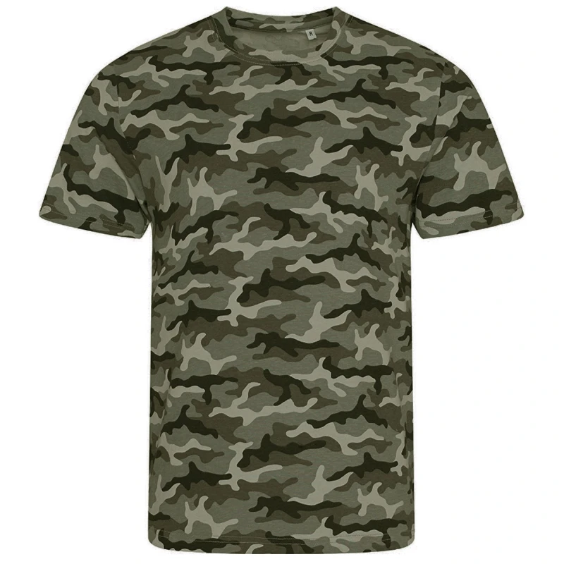 Image of AWDis AWDis Men Camouflage T-Shirt in Dark Green Size: Small Dark Green S Male 5057819114133