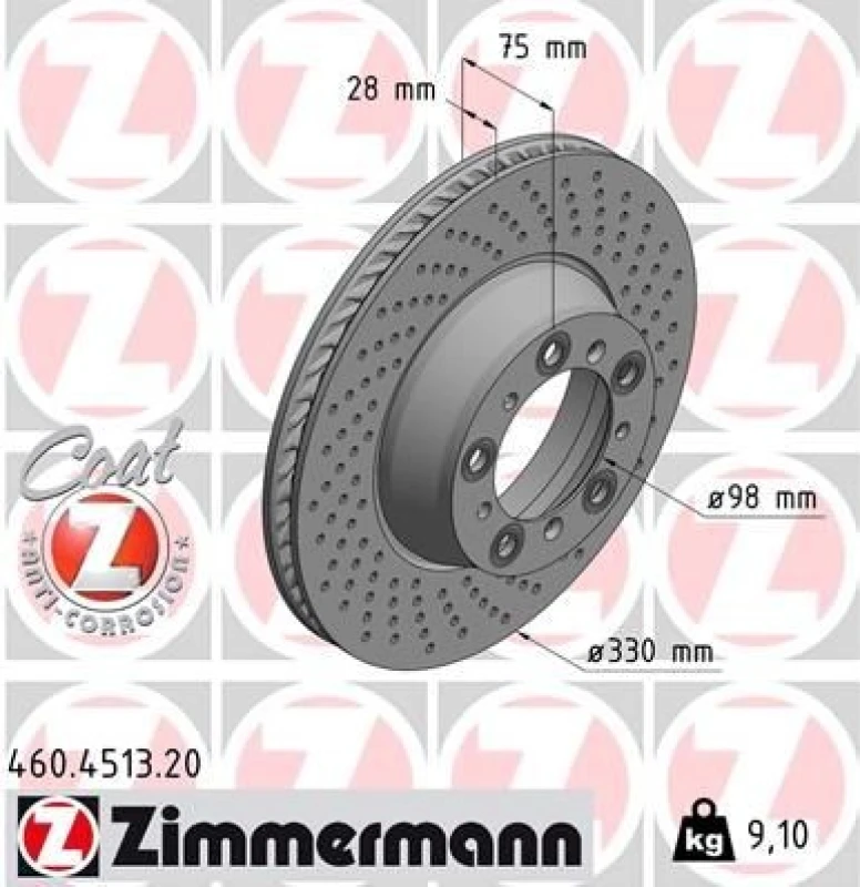 Image of ZIMMERMANN Brake disc ZIMMERMANN 460.4513.20