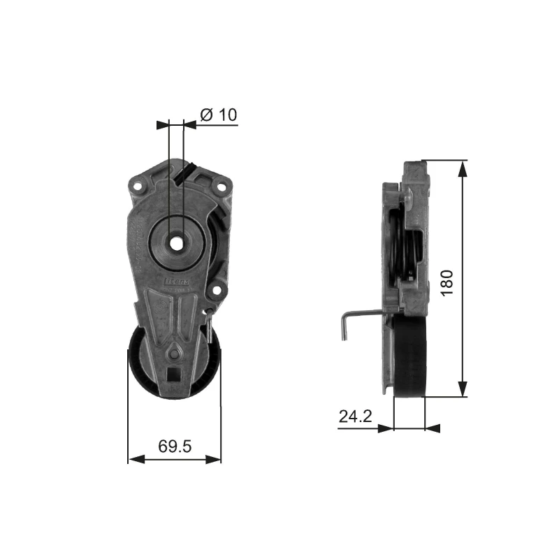 Image of GATES Tensioner pulley GATES T38405