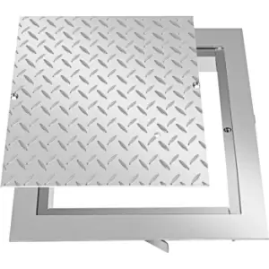 image of VEVOR Recessed Manhole Cover Powder-coated Drain Cover 40x40cm Steel Lid w/Frame