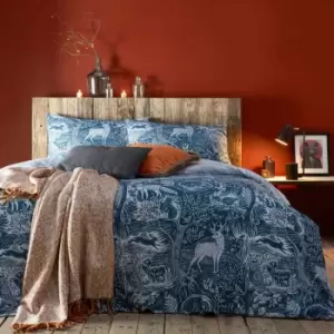 Image of Furn. Winter Woods King Duvet Cover Set Cotton Polyester Midnight