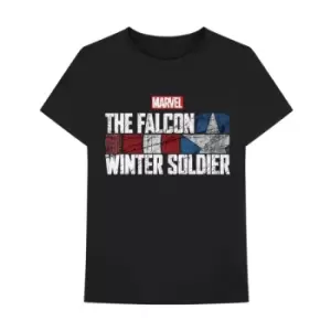 Image of Marvel Comics - Falcon & Winter Soldier Text Logo Unisex XX-Large T-Shirt - Black