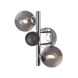 image of Wall Lamp, 2 x G9, Polished Chrome, Smoked Glass - Luminosa Lighting