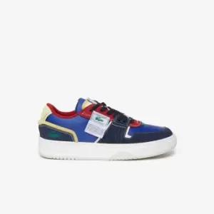 Mens Lacoste L001 Leather Trainers Size 10 UK Blue / Red