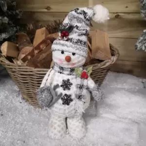 Image of 40cm Plush Christmas Decoration Standing Snowman Holding Sledge