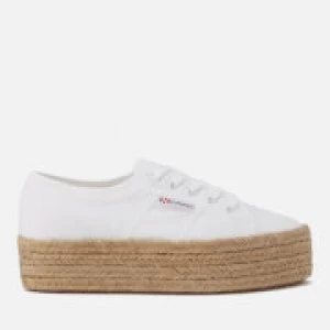 image of Superga Womens 2790 Cotropew Flatform Espadrille Trainers - White - UK 3