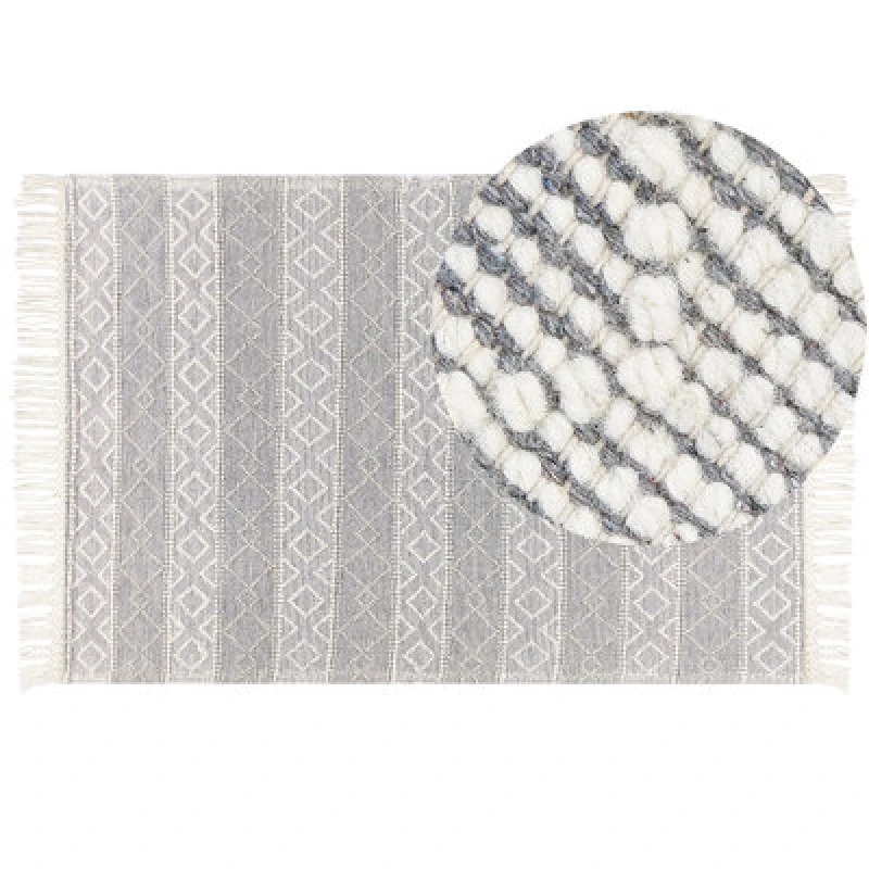 Image of Beliani Rug Tonya Grey 160 X 230 Cm Wool