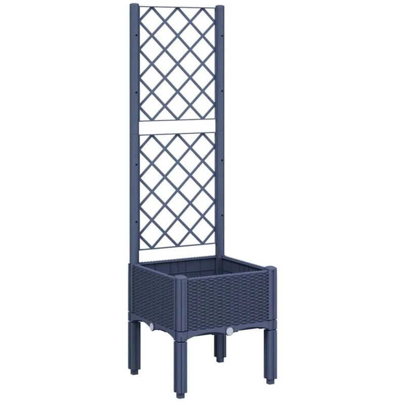 Image of VIDAXL Garden Planter with Trellis Blue Grey 40x40x142cm pp Vidaxl 8721012411234