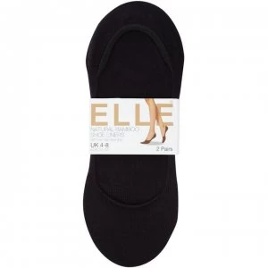 Image of Elle Bamboo 2 Per Pack Shoe Liners - Black