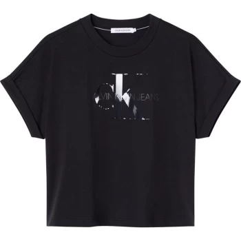 Image of Calvin Klein Jeans Tonal Mono T Shirt - BEH BLACK