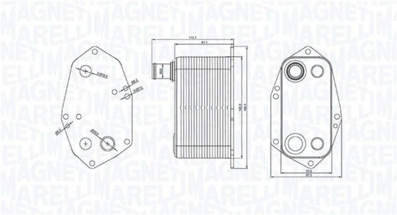 Image of MAGNETI MARELLI Engine oil cooler MAGNETI MARELLI 350300000200