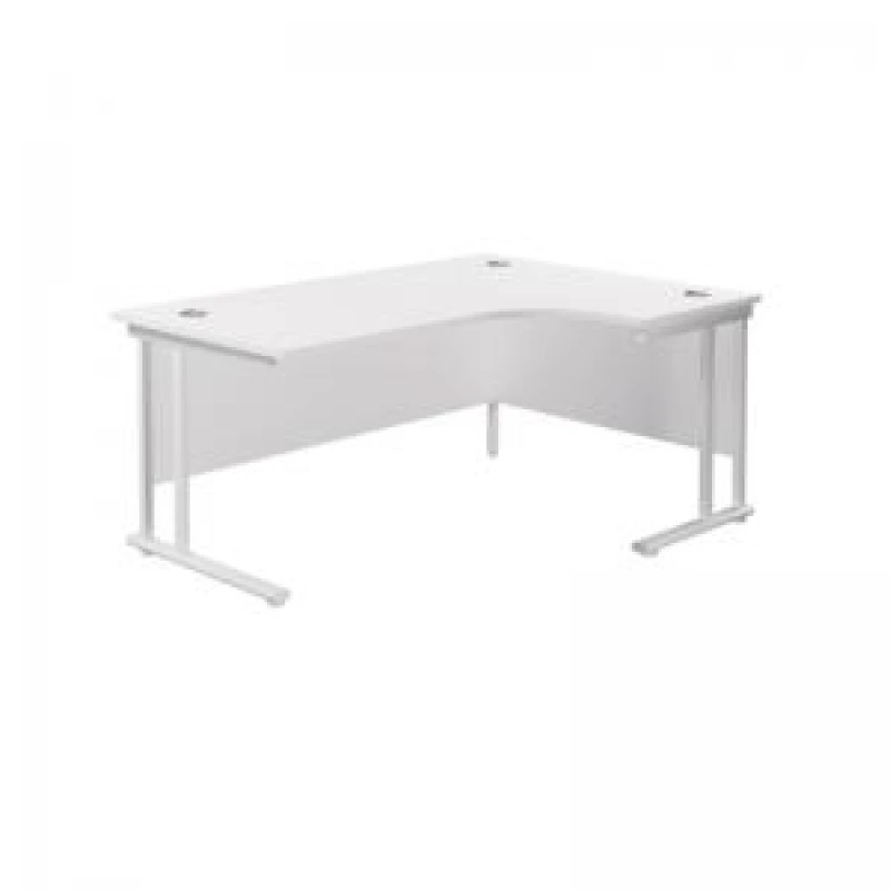 Image of Jemini Radial Right Hand Cantilever Desk 1600x1200x730mm White/White KF807735