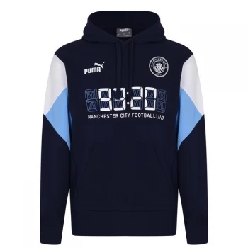 image of Puma Manchester City FC Cult Hoodie Mens - White/Blue