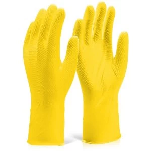 Image of Glovezilla Nitrile Disposable Grip Glove 30cm XL Yellow Ref GZNDG15YXL