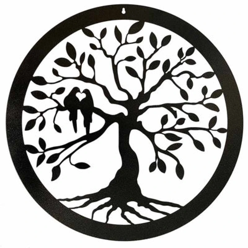 Image of Poppy Forge Tree Of Life Wall Art - Small - Steel - W29.5 X H29.5cm - Bare Metal/ready To Rust