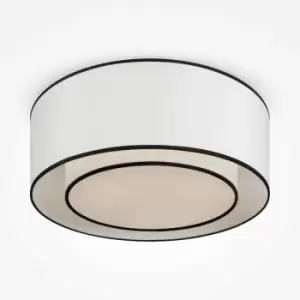 Image of Maytoni Maytoni Bergamo Modern 3 Light Cylindrical Ceiling Light White and Black Shade, E27