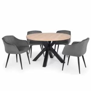 image of Julian Bowen Set Of Berwick Round Table And 4 Hobart Chairs