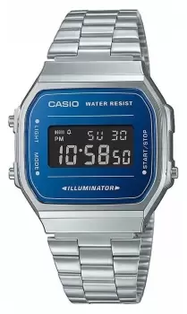 image of Casio A168WEM-2BEF Vintage Illuminator Blue Digital Dial / Watch