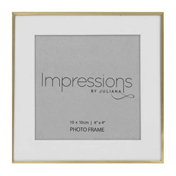 image of 4" x 4" - Impressions Brushed Brass Finish Photo Frame