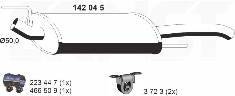 Image of Rear silencer ERNST 142045