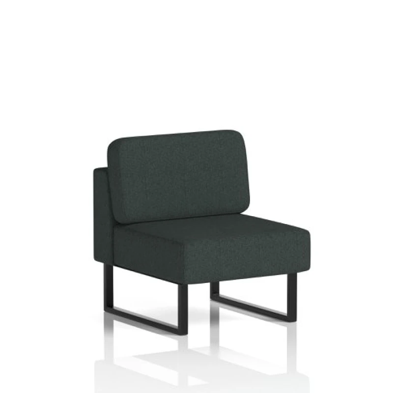Image of Brixworth Modular Seating Central Unit with Black in Rivet Fabric - Charcoal