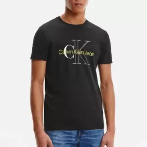 Image of Calvin Klein Jeans Mens Two Tone Monogram T-Shirt - Black - L