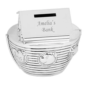 image of Bambino Silver Plated Money Box - Noah's Ark