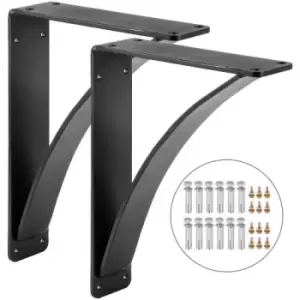 Image of VEVOR Heavy Duty Shelf Brackets 2 Pack, Floating Shelf Bracket 9x12x4", 450lbs Load Garage Workshop Home Steel Shelf Brackets Hand Welded Triangle She