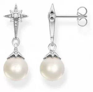 image of Thomas Sabo Sterling Silver Fresh Water Pearl Drop Earrings Jewellery