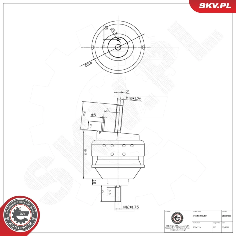 Image of ESEN SKV Engine mount ESEN SKV 75SKV332