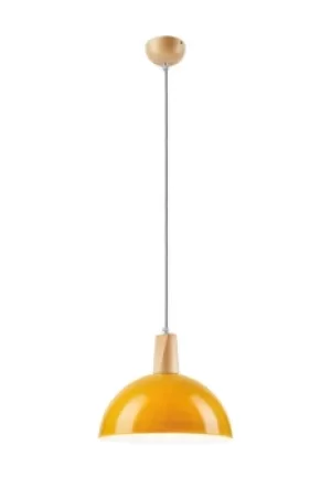 Image of Dome Pendant Ceiling Lights Yellow, 1x E27