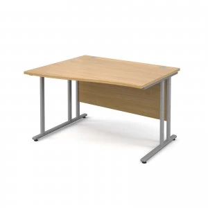 Image of Maestro 25 SL Left Hand Wave Desk 1200mm - Silver Cantilever Frame oa