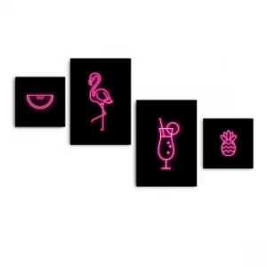 Image of 4PSCT-06 Multicolor Decorative Framed MDF Painting (4 Pieces)