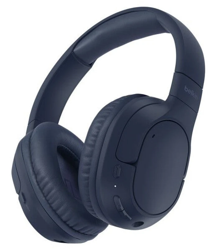 Image of Belkin AUD009HQBL headphones/headset Wireless Head-band Calls/Music USB Type-C Bluetooth Blue AUD009HQBL