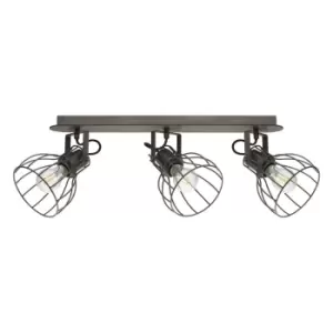 Image of Flush Ceiling Light Colour Brown Silver Shade Silver Steel Bulb E27 3x40W