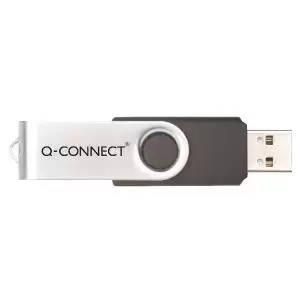 Image of Q-Connect USB 2.0 Swivel 4GB Flash Drive SilverBlack KF41511 KF41511