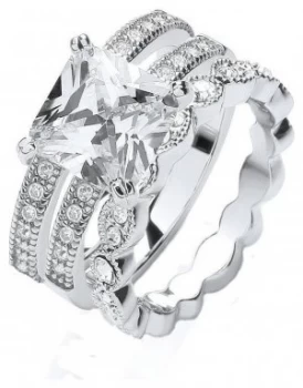 Image of Buckley Silver Colour Vintage Style Stacker Rings - Small