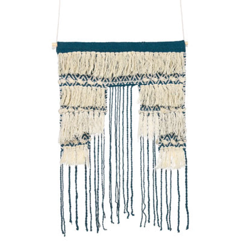 Image of Beliani Fabric Wall Hanging Nadra Cotton 77cm Light Beige