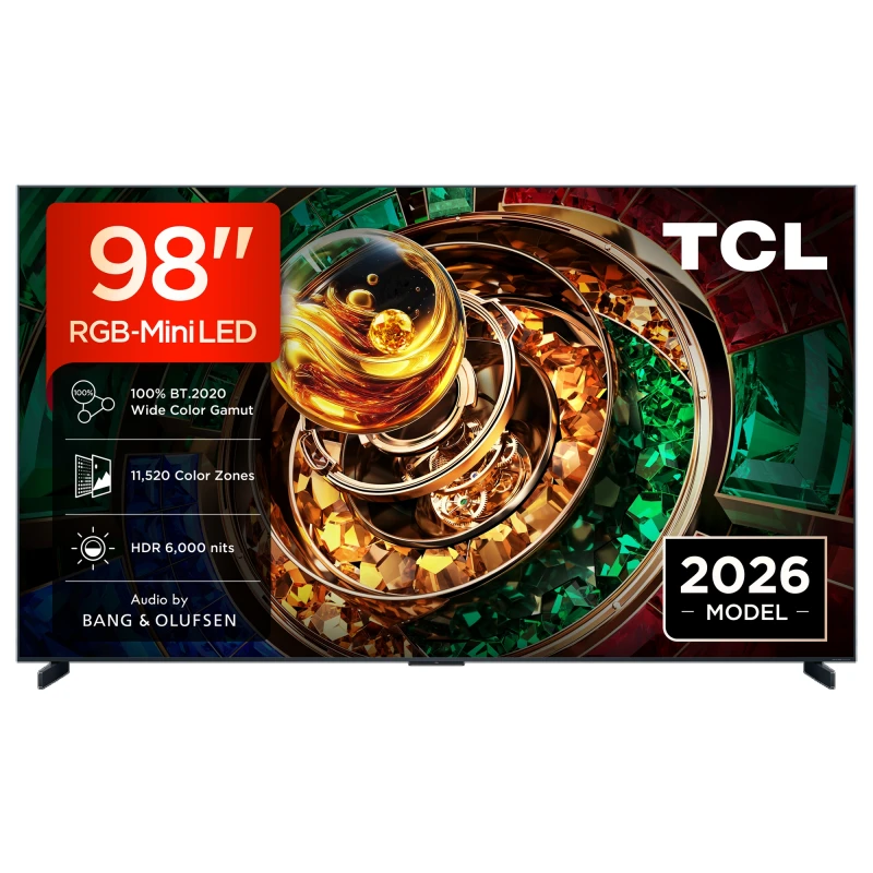 Image of TCL 98 RGB Mini LED 4K Ultra HD TV, 144 Hz Smart Google TV 98RM9L-UK Black 98RM9L-UK