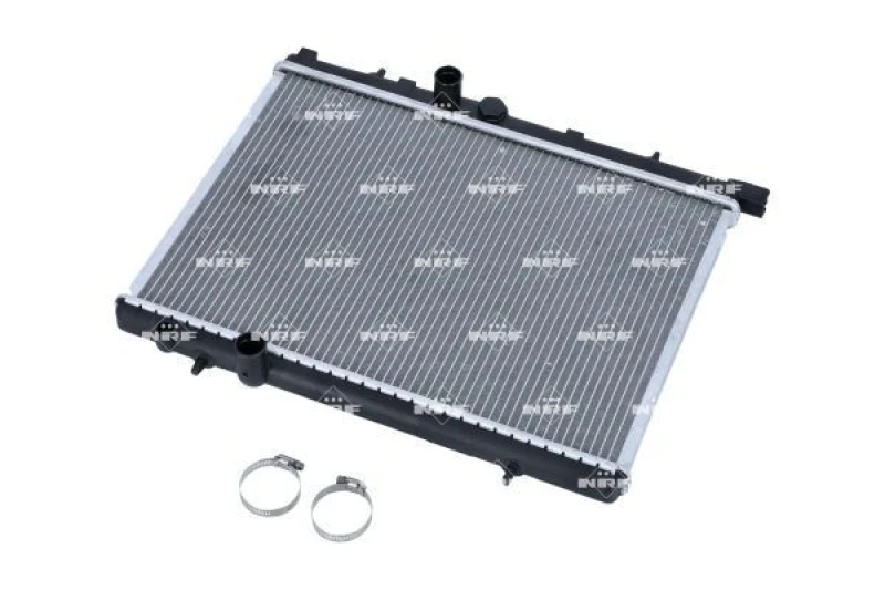 Image of NRF 509525 Engine radiator EASY FIT Brazed cooling fins, Aluminium, with clamps Aluminium Radiator,engine cooling (470)