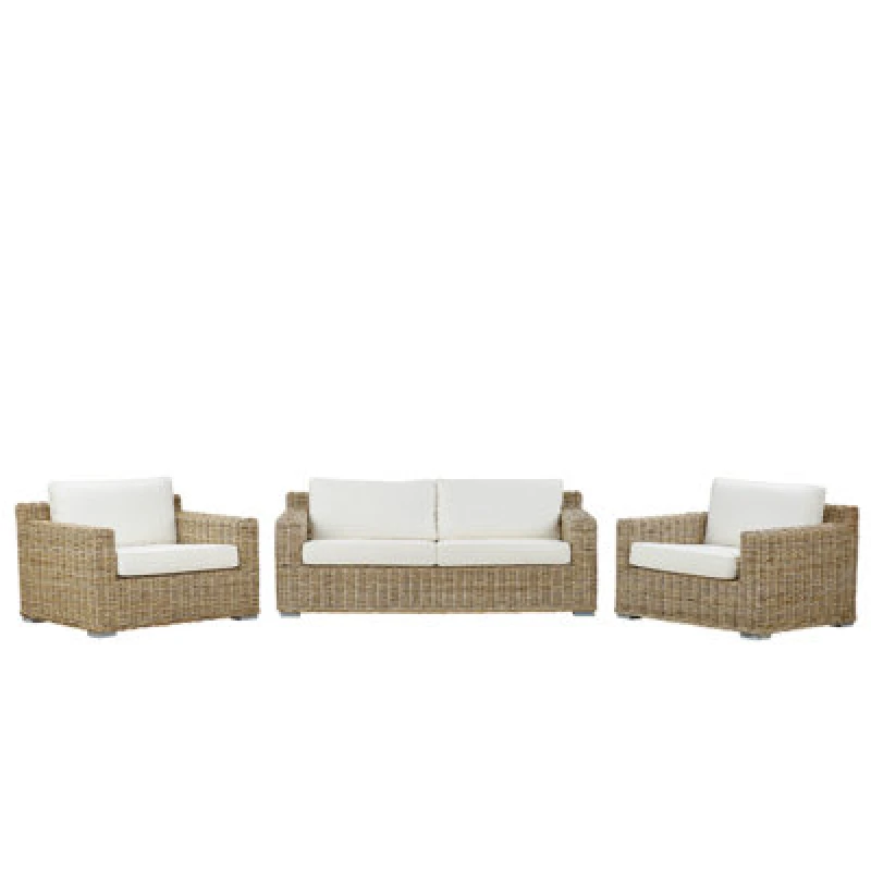 Image of Beliani Garden Sofa Set 4 Seater Ardea Rattan Light Brown