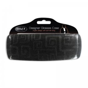 image of Designer Glasses Case Artistic Black Leather