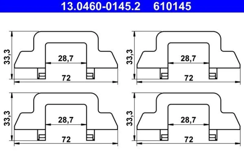 Image of ATE 13.0460-0145.2 Accessory Kit, disc brake pads Accessory Kit,disc brake pads (1164)