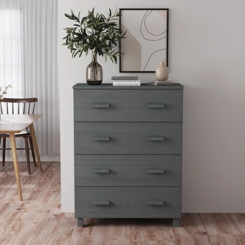 Image of VIDAXL Sideboard hamar Dark Grey 79x40x103.5cm Solid Wood Pine Vidaxl 8720286817728