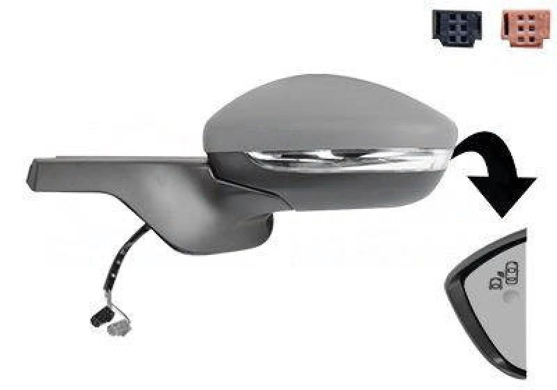 Image of VAN WEZEL 0937825 Wing mirror * HAGUS * Left, Heatable, primed Outside Mirror (50)