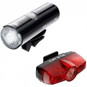 Image of CATEYE Volt 200 xc front light & rapid mini rear usb rechargeable light set