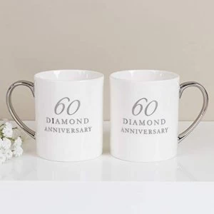 Image of Amore By Juliana Set of 2 China Mugs - 60th Anniversary