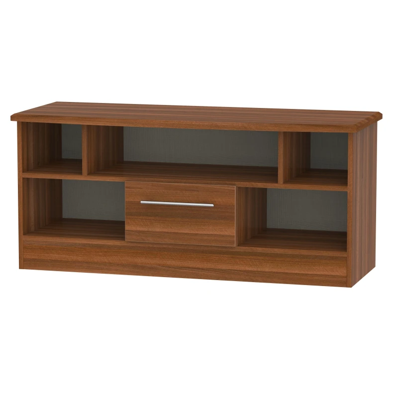 Image of Ready Assembled 2 U Carlton 1 Drawer TV & Media Unit (Ready Assembled) in Walnut Walnut Unisex