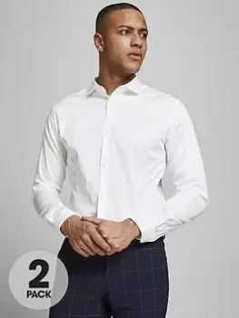 Image of Jack & Jones Parma 2 Pack Shirt - White, Size S, Men